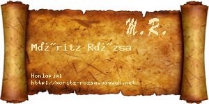 Móritz Rózsa névjegykártya